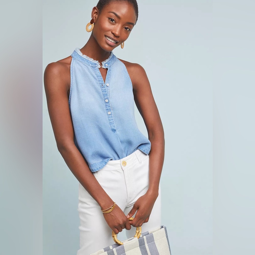 ANTHRO CLOTH & STONE Sleeveless Chambray Tank Top S